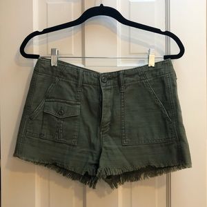 American Eagle Sage Green Fringe Shorts Size 6